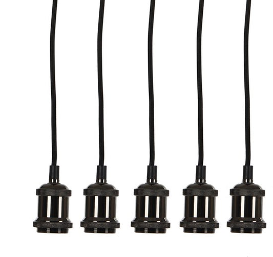 Mica Decorations Lampe pendante Fuga - E27 - Lot de 5 - IP20 - 150 x Ø15 cm - Noir