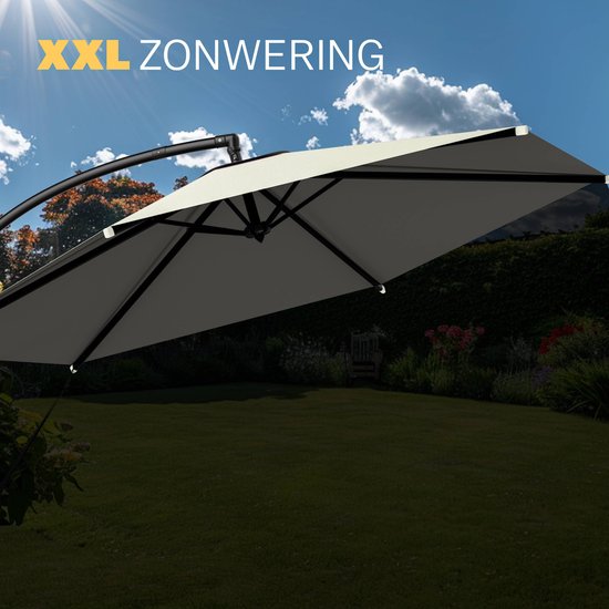 Parasol flottant pliable - Aluminium Ø330cm Protection UV 80+ - Beige