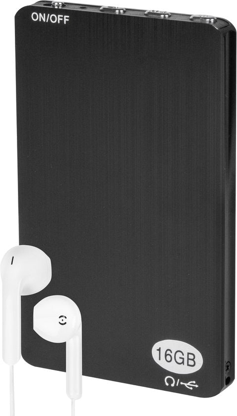 Audyn Voice Recorder - 200 heures d'enregistrement audio - écoute à distance - dictaphone - enregistrements HD à 360° - 16 Go - noir