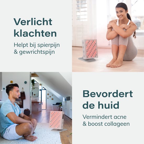 Lampe infrarouge Soft&Silky - 300W - 630/850NM - 60LEDs - Thérapie infrarouge - Thérapie par la lumière rouge - Lampe pour les muscles - Thérapie par la lumière - Visage - Articulations - Lumière rouge