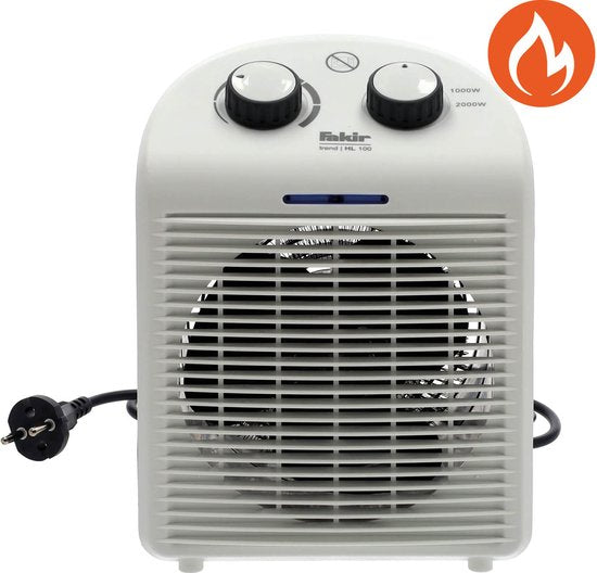 Fakir Trend HL 100 Poêle électrique - Chauffage avec ventilateur - Blanc/Gris