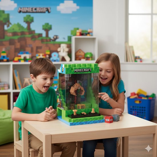 A Ambassador® Minecraft Grabber - Inclut 6 blocs avec des prix - Arcade - Grue à pinces - Machines à sous - Machines à bonbons - Jeux - Jeux
