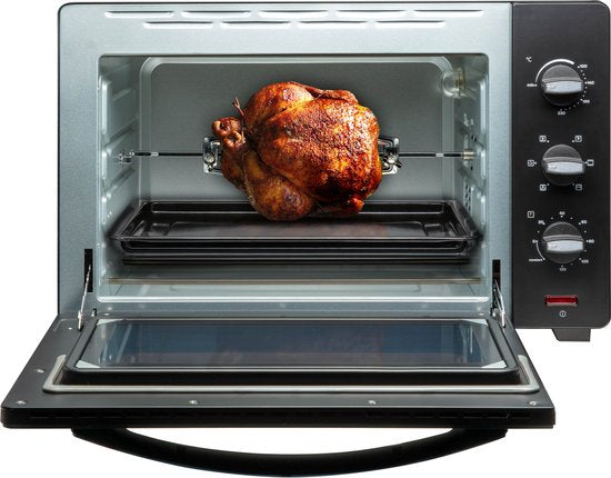 Inventum OV457B - Four à convection encastrable - Plateau tournant - 45 litres - 2000 watts - 6 programmes - Noir