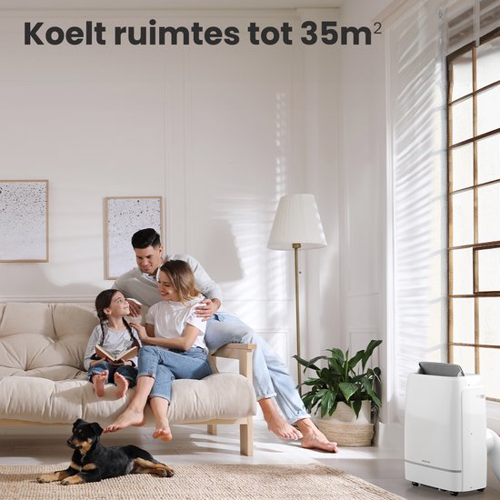 Auronic Mobile Air Conditioner - 12,000 BTU - 4-in-1 - Climatisation avec 2 kits d'étanchéité pour fenêtres - Chambre à coucher - Salon - rafraîchir jusqu'à 35 m².