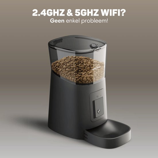 Vulpes Goods® Pets - Mangeoire automatique - Chat et chien - Mangeoire avec application - Distributeur de nourriture - 6L - Noir - Version PRO