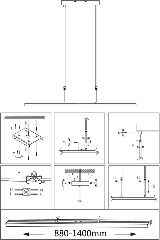 Lampe suspendue Steinhauer Zelena LED - Noir