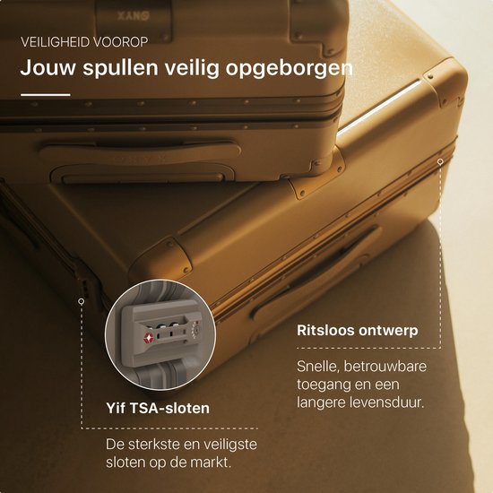ONYX Hybrid Pro Hand Luggage Suitcase with Front Pocket 38 Litres - Recycled Polycarbonate and Zipperless Design - Travel Suitcase with TSA Lock and Spinner Wheels - Lightweight Trolley with Laptop Compartment - Desert Clay