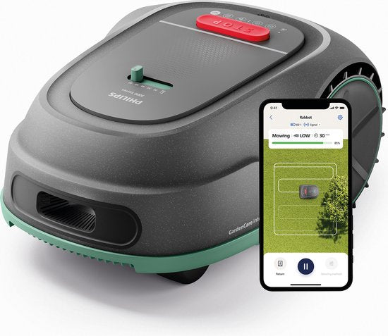Tondeuse robotisée Philips série 3000 - tonte transversale, cartographie GPS, tonte intelligente, capteur de pluie - Gris (RSL3000/10)