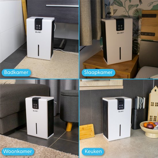 Déshumidificateur Ølven - Déshumidifie jusqu'à 0,7L par jour - Déshumidificateur - Silencieux - Mode nuit - Blanc