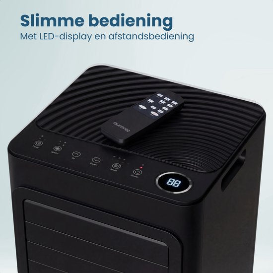 Auronic Mobile Air Conditioner - 7,000 BTU - 3-en-1 - Climatisation avec 2 kits d'étanchéité de fenêtre - Ventilateur - Déshumidificateur - Jusqu'à 20m² - Noir