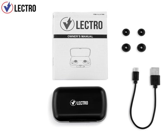 Vlectro - Set d'écouteurs Bluetooth avec étui pour recharger votre smartphone - 1 set
