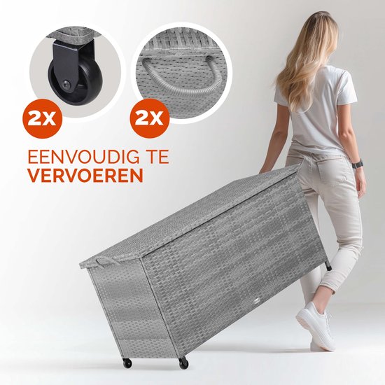 Casaria Boîte de rangement - Résistant aux intempéries 122x56x61cm 420L - Gris
