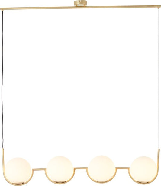 Lampe suspendue Brilliant Glint 4 flammes bois/verre de laiton/métal 4x D45, E14, 40 W, Convient pour une lampe suspendue (non incluse)