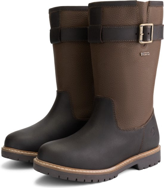Travelin' Finnmark - Botte imperméable pour femme - Doublée de laine - Marron foncé - Taille 37