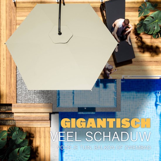 Parasol flottant pliable - Aluminium Ø330cm Protection UV 80+ - Beige