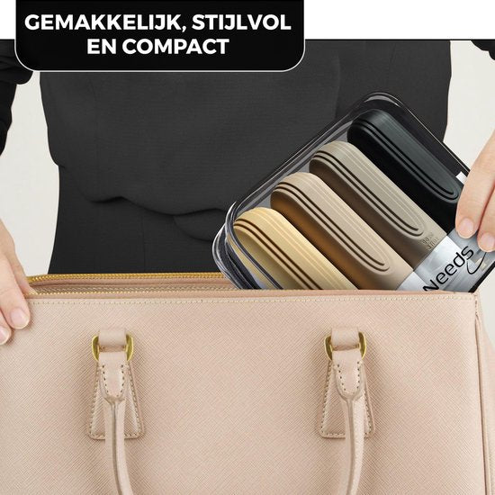 EverNeeds Bouteilles de voyage avec étui - rechargeables - Bouteilles de voyage en silicone pour bagages à main - Abricot - 4 pièces