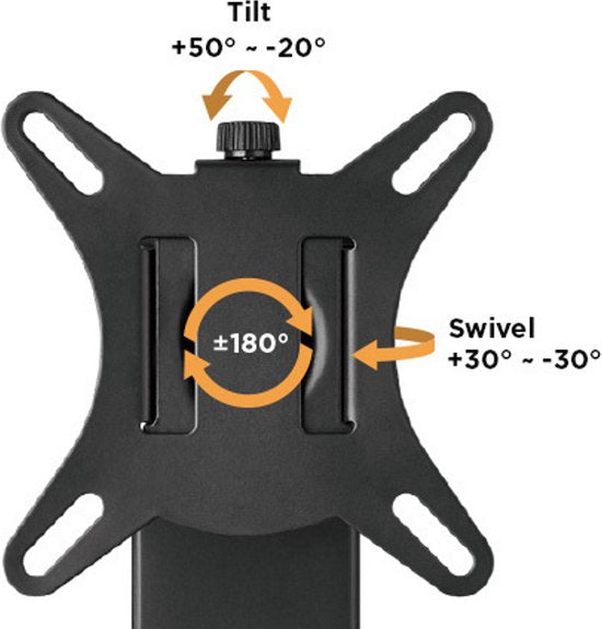 Support de moniteur réglable en hauteur - moniteur orientable, inclinable et rotatif