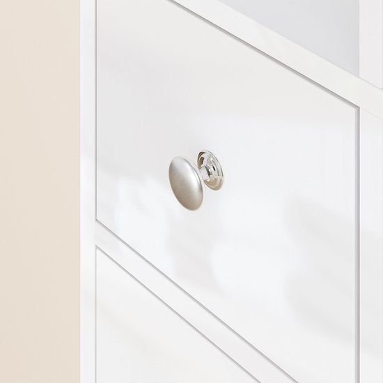 SoBuy BZR167-GW Meuble de salle de bain haut - Blanc perle Bois composite avec tiroir