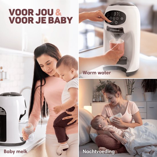 Vulpes Goods® BabyCare - Préparateur de biberons automatique - Préparateur de lait maternisé PRO - Dispositif d'alimentation des biberons - Préparateur de biberons automatique - Préparateur de lait maternisé - Kit de nettoyage inclus