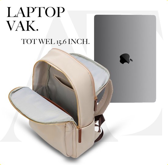 Aramae® - Sac à dos femme - Sacoche pour ordinateur portable 15,6 pouces - Sac à dos femme - Sac à dos fille - Sac à dos beige - Sac d'école