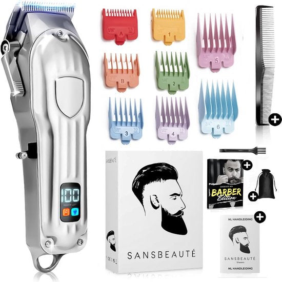 Tondeuse professionnelle sans fil - Tondeuse à cheveux pour hommes - Sansbeauté® - Cheveux Hair - Tondeuse à cheveux - Machine à cheveux pour coiffeurs - Tondeuse à cheveux - Tondeuse à barbe - Dispositif de coupe - Tondeuse à cheveux pour coiffeurs - Ton