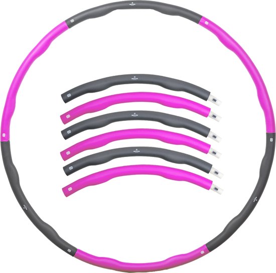 Matchu Sports - Hula hoop fitness - Waist trainer - Hula hoop lesté - Abdominaux - 1.2 KG - Ø 100 cm - Violet/Gris