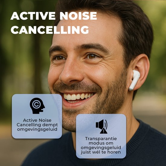Écouteurs sans fil Denver Bluetooth - ANC (Active Noise Canceling) - Écouteurs - Écran tactile - TWD305