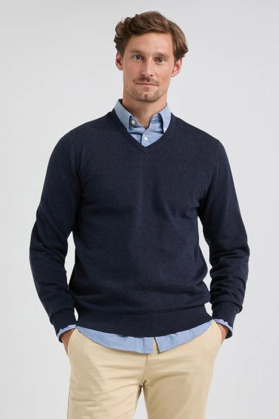 McGregor Sweater V Neck Sweater Mm999 1201 01 2100 Navy Blue Hommes Taille - S