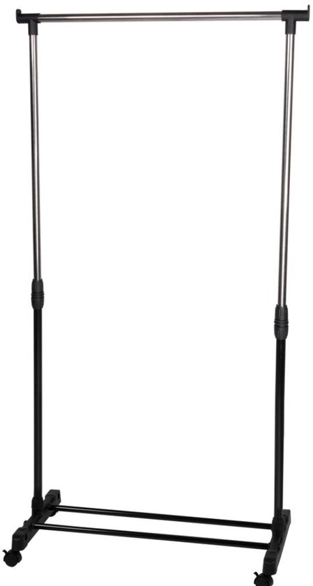 alpina Portemanteau à roulettes - Portemanteau réglable en hauteur 93 - 158cm - Portemanteau mobile - Noir
