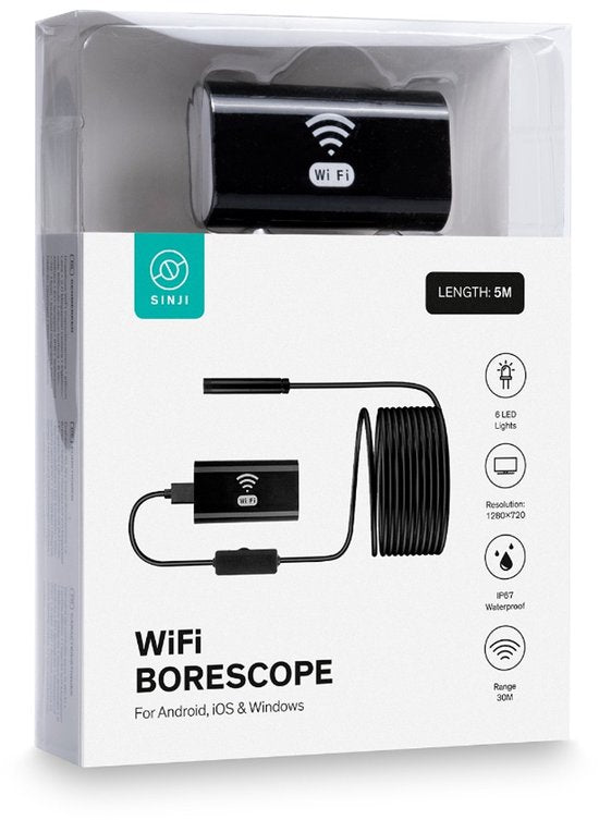 Sinji Caméra d'inspection - Endoscope iPhone & Android - Caméra d'égout