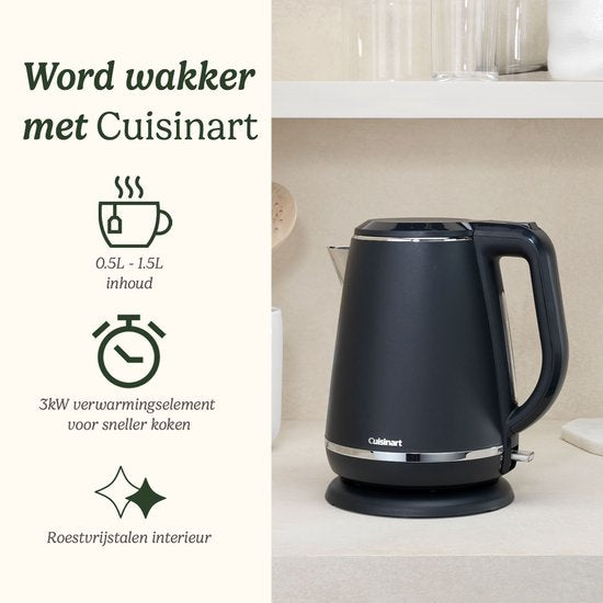 Cuisinart - Bouilloire - Acier inoxydable - Chauffe-eau 1.5L - Noir