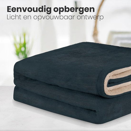 Couverture électrique Auronic - Duo Pack - Couverture chauffante - 1 personne - 3 niveaux de chaleur - 160x120cm - Anthracite