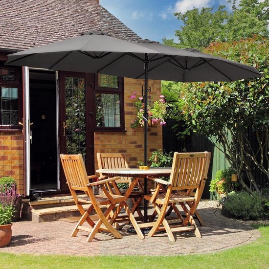 Kingsleeve Parasol double XXL - 460x270cm Protection UV - Anthracite