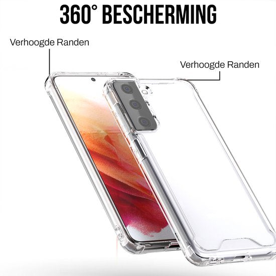 Podec Case suitable for Samsung Galaxy S21 Translucent Phone Case - Anti-Shock Case Cover with 1x Screen Protector