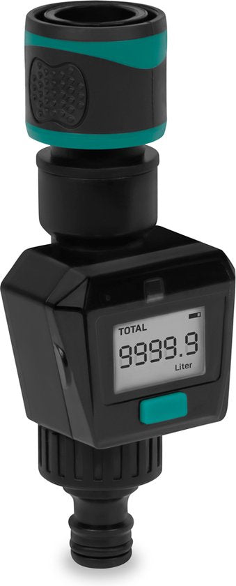 VONROC Compteur d'eau - Numérique - Incluant les raccords de tuyaux et la batterie