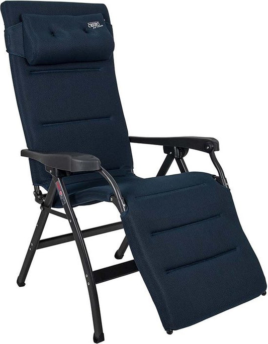 Crespo Relaxchair - AP/242 - Air-Deluxe - Ergonomique et pliable - Avec oreiller - Bleu