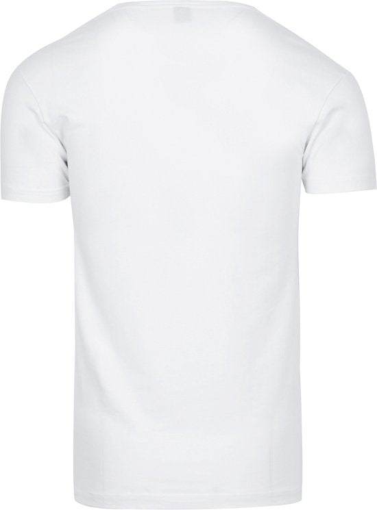 Alan Red Oklahoma T-shirt Stretch - Col en V - Blanc - Taille XXL - 93% coton