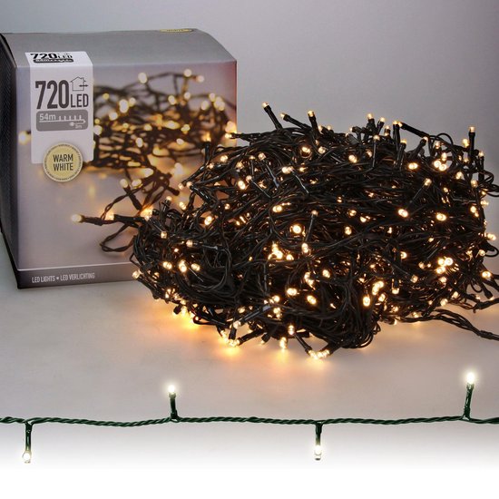 54 mètres de lumières LED / cordon LED avec 720 LED blanc/chaud pour l'intérieur et l'extérieur