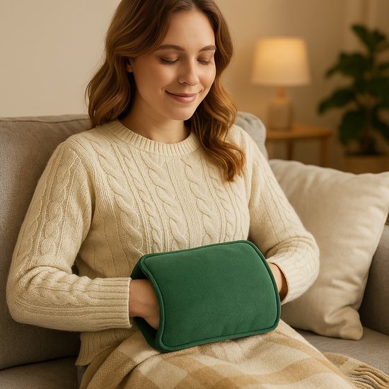 STAUS&BACH Aura - Bouillotte électrique avec manchon pour les mains - Polaire - Bouillotte pour bébé - Bouillotte pour bébé - Vert