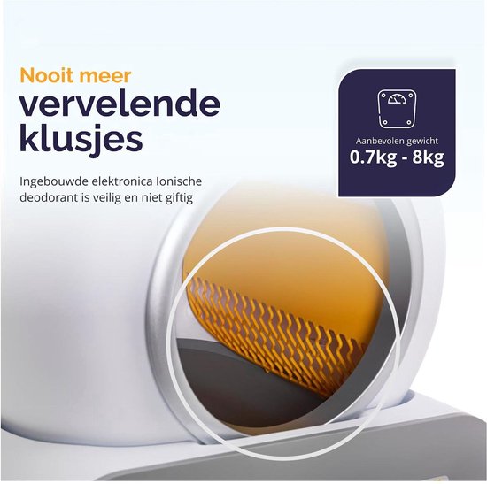 Quadruped Fresh 2 - Bac à litière automatique autonettoyant - contrôlé par application - 65L - avec tapis et 3 rouleaux de sacs de collecte