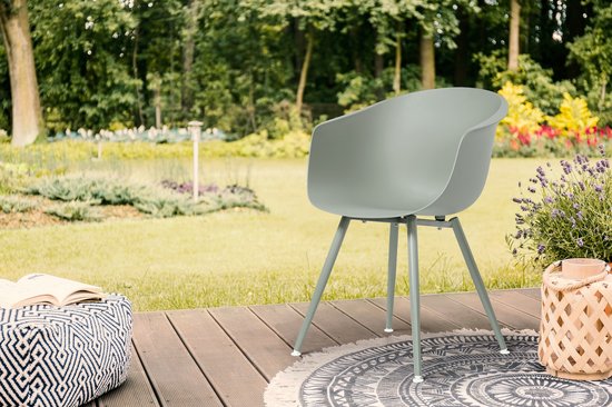 Feel Home - Siège baquet de luxe pour l'extérieur - Gris MOSS - Lot de 2 pièces