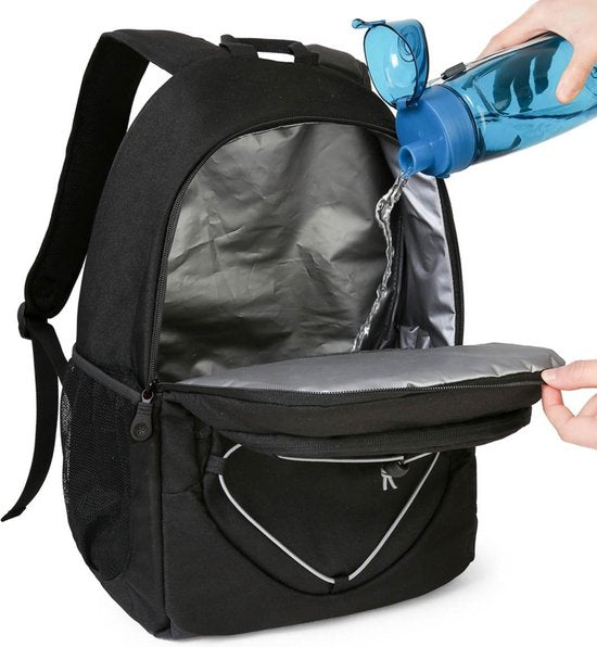 Sac à dos isotherme (25L) - Contient 28 canettes - Sac à lunch pour femmes et hommes - Noir