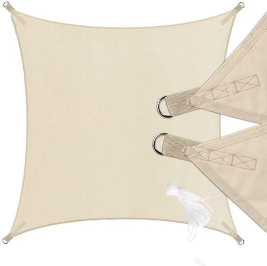 O'DADDY® Toile d'ombrage 4x3m Rectangle - Voile solaire - Filet d'ombrage - Store avec matériel de fixation - Imperméable - Protection solaire UV30 - Beige