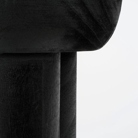 Mica Decorations Table d'appoint Latty - H50 x Ø30 cm - Bois de paulownia - Noir