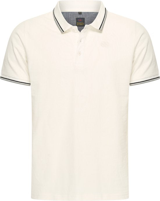 Mario Russo Polo Shirt Edward - Taille XXL - Polo Homme - Chemises polo homme - Coton - Blanc cassé