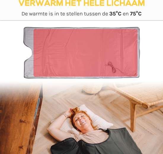 CALMENTA® Couverture infrarouge - Sac de rangement - jusqu'à 80° - 180x80cm - Couverture infrarouge - Télécommande - Thérapie infrarouge - Fibromyalgie - Couverture chauffante - Anti-douleur - Couverture électrique - Couverture de sauna