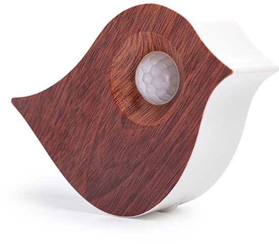 Nexxt Oiseau sonore avec détecteur pour toilettes - Volume réglable - WC - Détecteur de mouvement - 10,2 x 3,5 x 8,6 cm - 90 g - Boîte - Boîte à oiseaux - Marron foncé