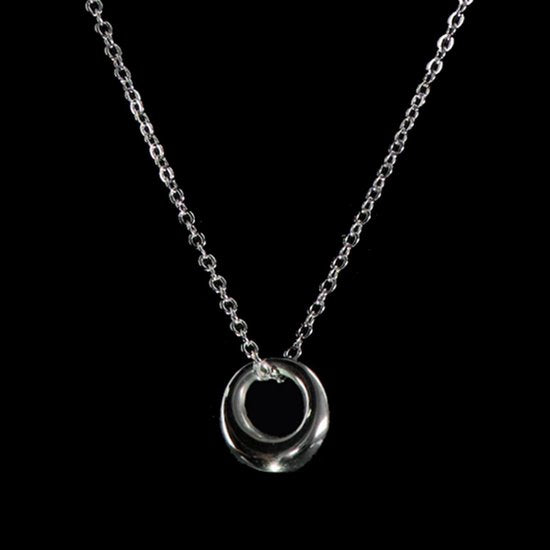 Laura Ferini Collier pour dames Cerchio - Collier en argent avec pendentif - plaqué or blanc 18K - Collier - Collier - Bijoux - Accessoires - Collier pour dames avec pendentif