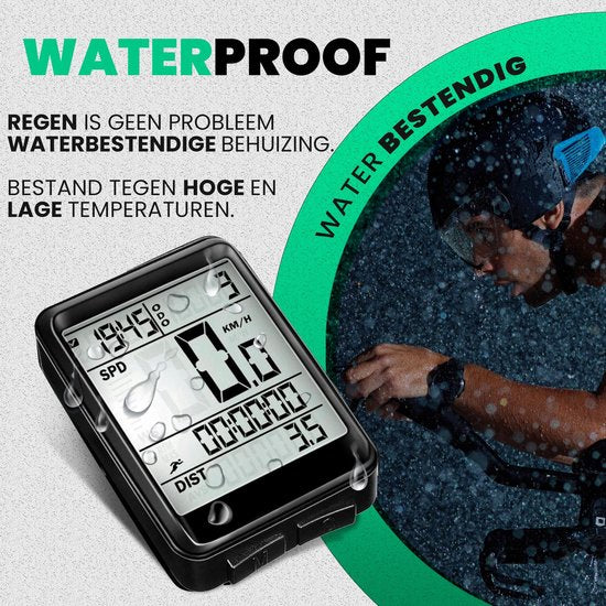 Strex Wireless Bike Computer - 17 Functions - Extra Large Screen - Wireless Bike Computer Wireless Waterproof - NL Manual