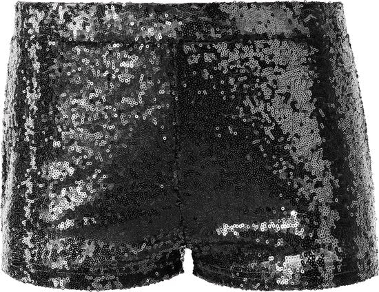 Dressforfun Short à paillettes noir L - déguisement costume halloween déguisement fête carnaval déguisement fête - 303898